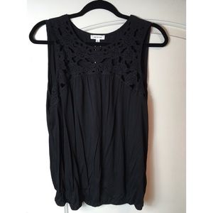 Maxstudio lace yoke bubble hem shirt